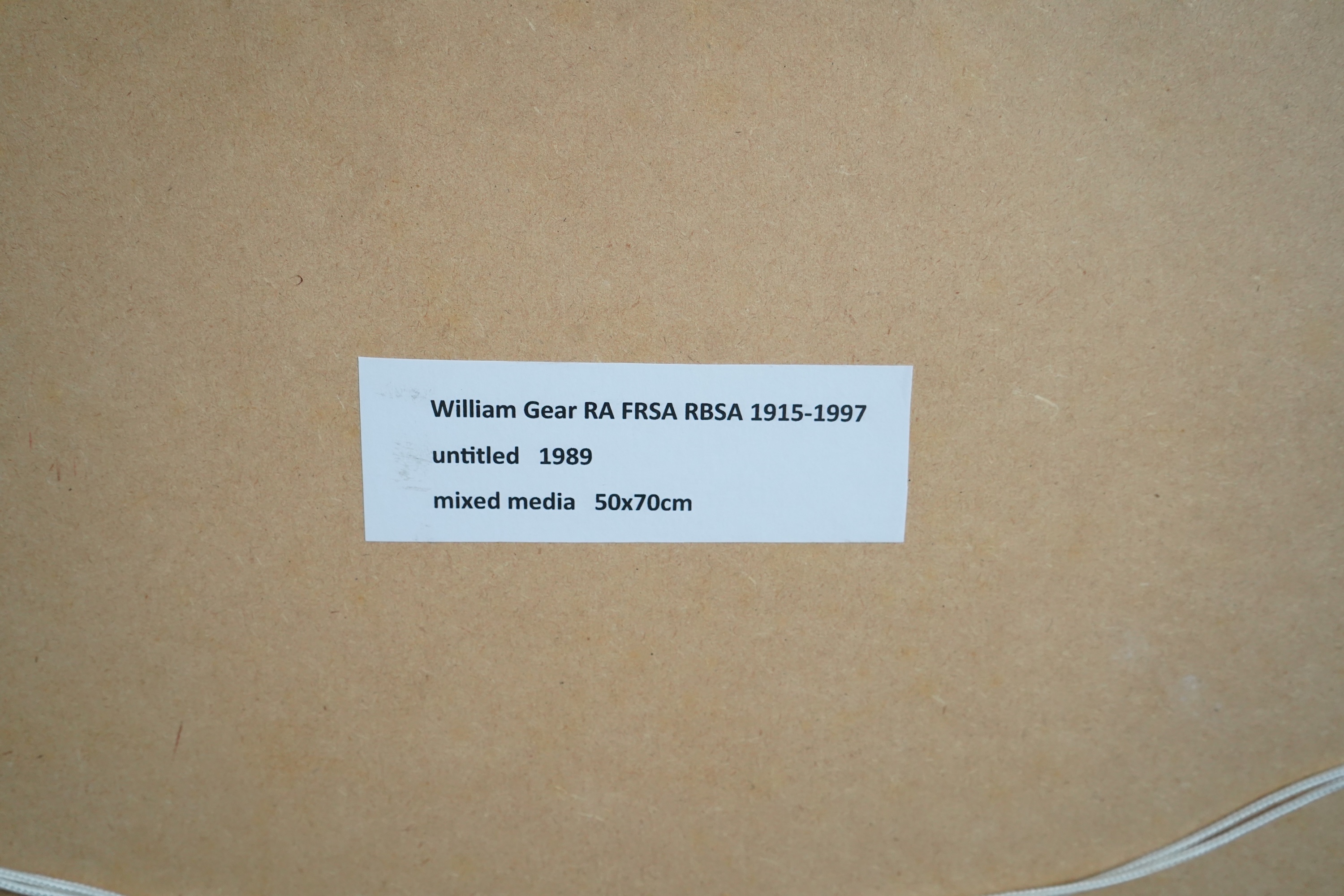 William Gear RA RBSA, 1915-1997, 'Untitled, 1989'